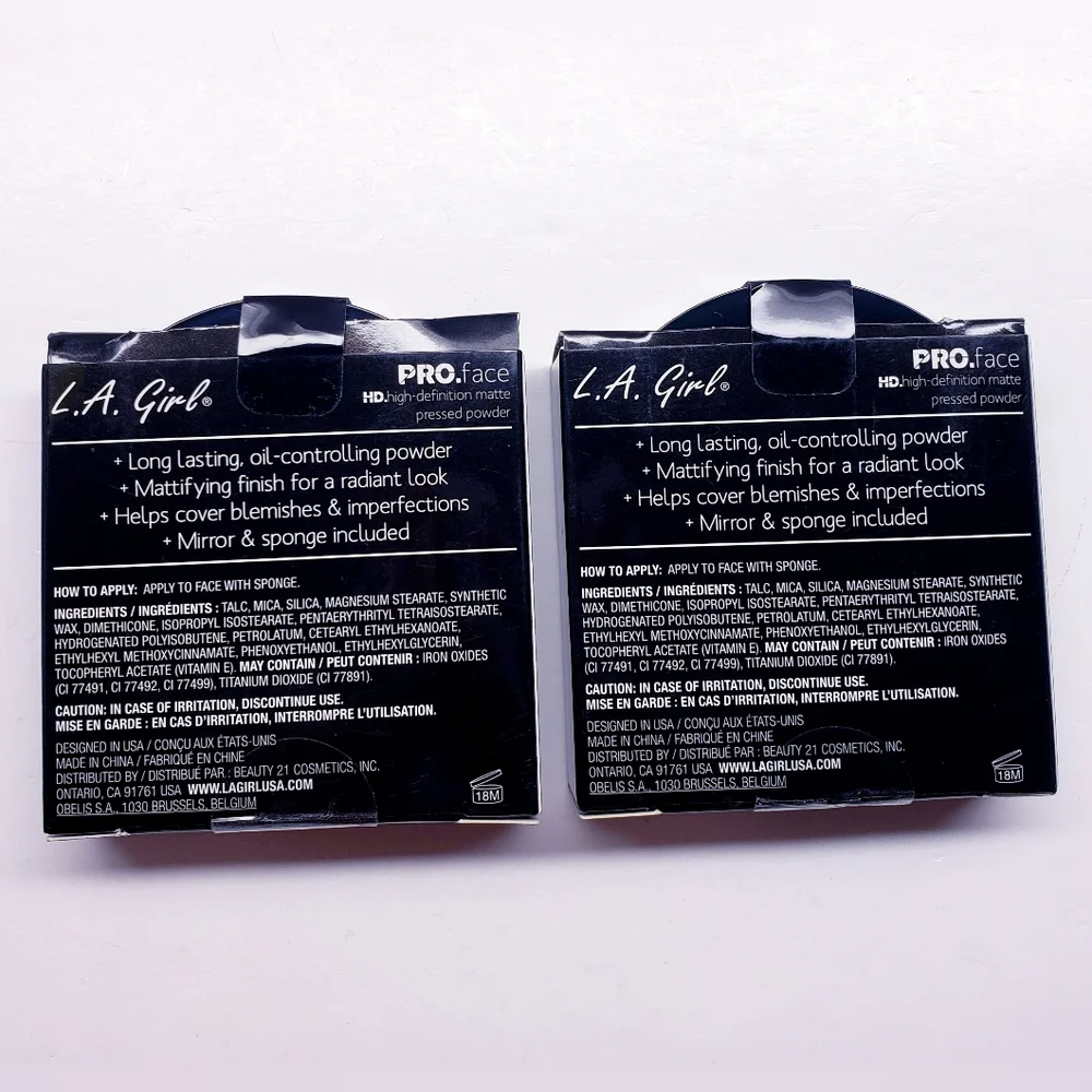 L.A. Girl PRO.Face HD Matte Pressed Powder, GPP612 WARM CARAMEL (2 pack)
